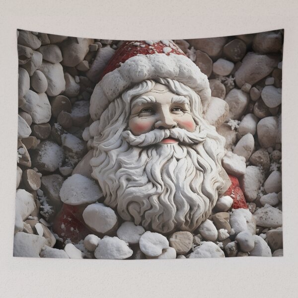 Item preview, beach stone creation of santa claus print designed and sold by dcrc.
