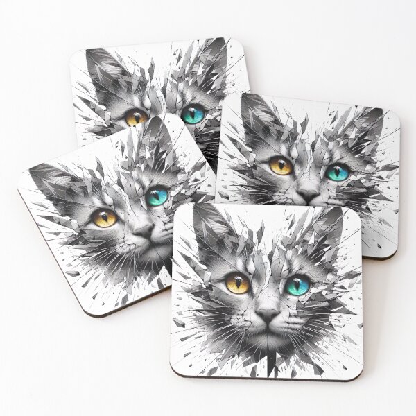 Item preview, "Captivating Cat Collage: Broken Mirror Effect, Surreal Visual Narrative" designed and sold by Huycao211.