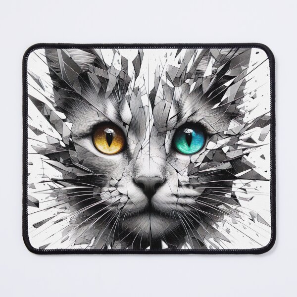 Item preview, "Captivating Cat Collage: Broken Mirror Effect, Surreal Visual Narrative" designed and sold by Huycao211.