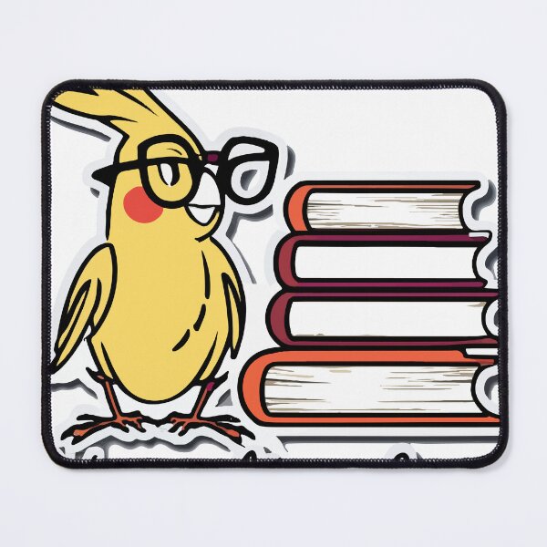 Item preview, Wise and Feathered Cockatiel with Books designed and sold by NiftyWrx.