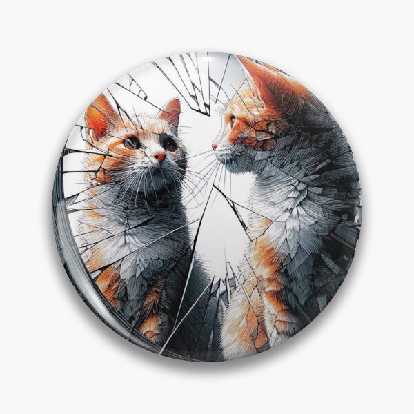Item preview, "Captivating Cat Collage: Broken Mirror Effect, Surreal Visual Narrative" designed and sold by Huycao211.