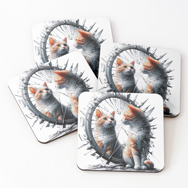 Item preview, "Captivating Cat Collage: Broken Mirror Effect, Surreal Visual Narrative" designed and sold by Huycao211.