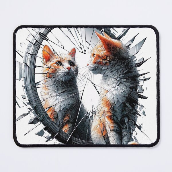 Item preview, "Captivating Cat Collage: Broken Mirror Effect, Surreal Visual Narrative" designed and sold by Huycao211.