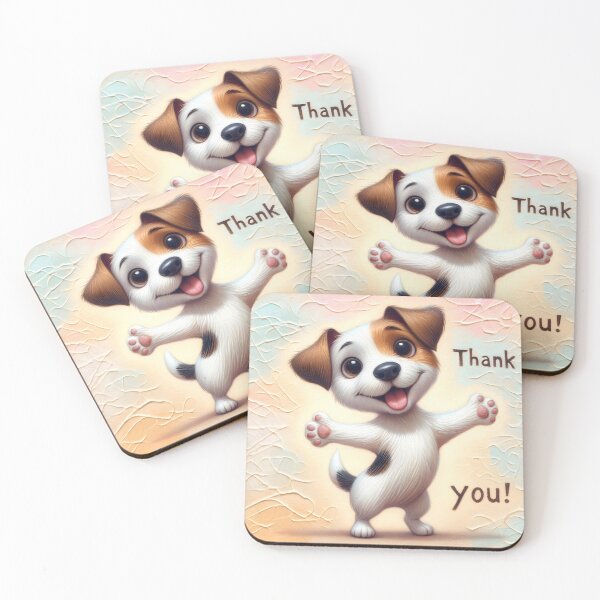 Item preview, Joyful Puppy Gratitude Greeting Art designed and sold by inkArtistryfine.