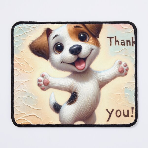 Item preview, Joyful Puppy Gratitude Greeting Art designed and sold by inkArtistryfine.