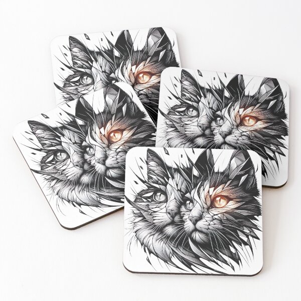 Item preview, "Captivating Cat Collage: Broken Mirror Effect, Surreal Visual Narrative" designed and sold by Huycao211.