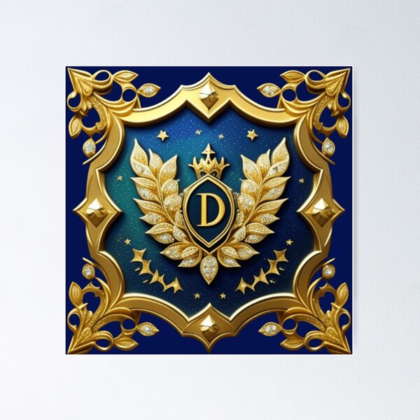 Item preview, Gold and blue letter D designed and sold by Roxburylane.