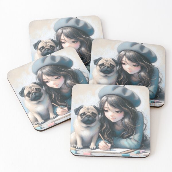 Item preview, Artist's Companion Pug Illustration designed and sold by inkArtistryfine.