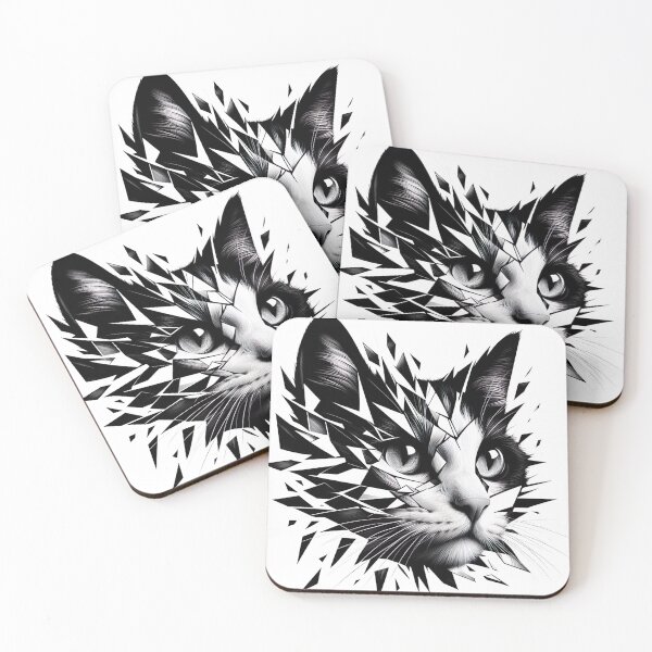 Item preview, "Captivating Cat Collage: Broken Mirror Effect, Surreal Visual Narrative" designed and sold by Huycao211.