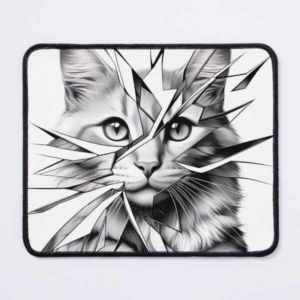 Item preview, "Captivating Cat Collage: Broken Mirror Effect, Surreal Visual Narrative" designed and sold by Huycao211.