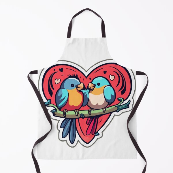 Item preview, Playful Lovebird Embracing Heart Comic Style designed and sold by NiftyWrx.