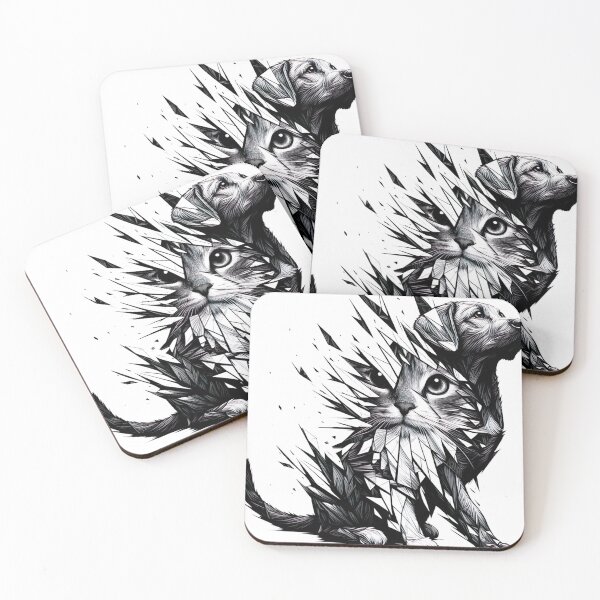 Item preview, "Diverse Cat and Dog Collage: Captivating Broken Mirror Visuals" designed and sold by Huycao211.