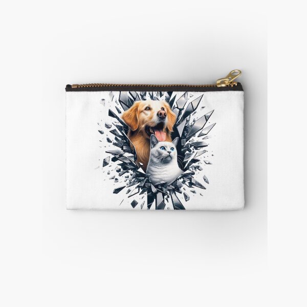 Item preview, "Diverse Cat and Dog Collage: Captivating Broken Mirror Visuals" designed and sold by Huycao211.