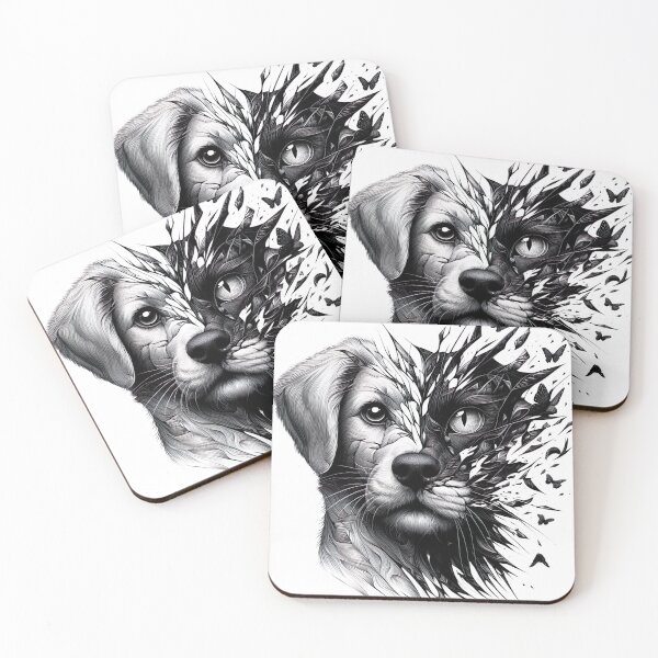 Item preview, "Diverse Cat and Dog Collage: Captivating Broken Mirror Visuals" designed and sold by Huycao211.