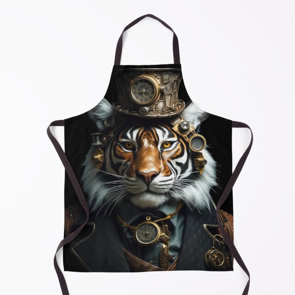 Item preview, Steampunk Clockwork Tiger Captain Modern Art for mens designed and sold by lematworks.