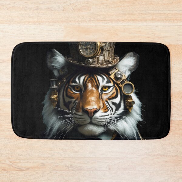 Item preview, Steampunk Clockwork Tiger Captain Modern Art for mens designed and sold by lematworks.