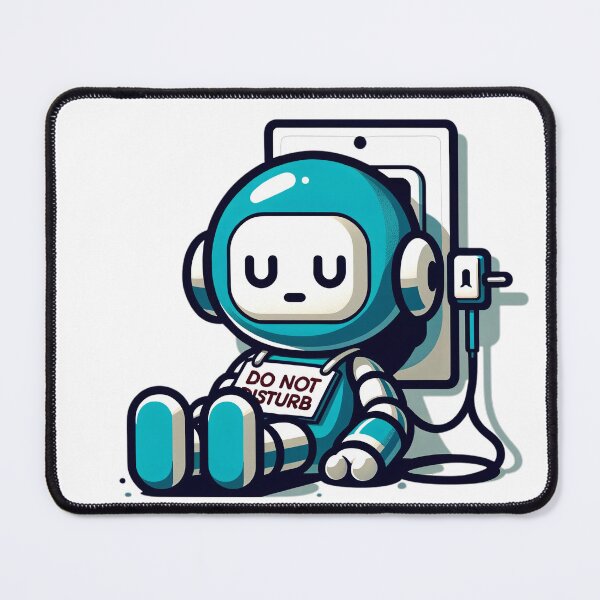 Item preview, Relax-O-Bot: Serene Robot Illustration in Minimal Style designed and sold by SrijanaByAnu.
