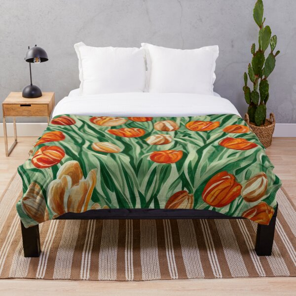 Aperçu de l'œuvre Modèle de peinture de tulipes orange créée et vendue par TheRedPixels.