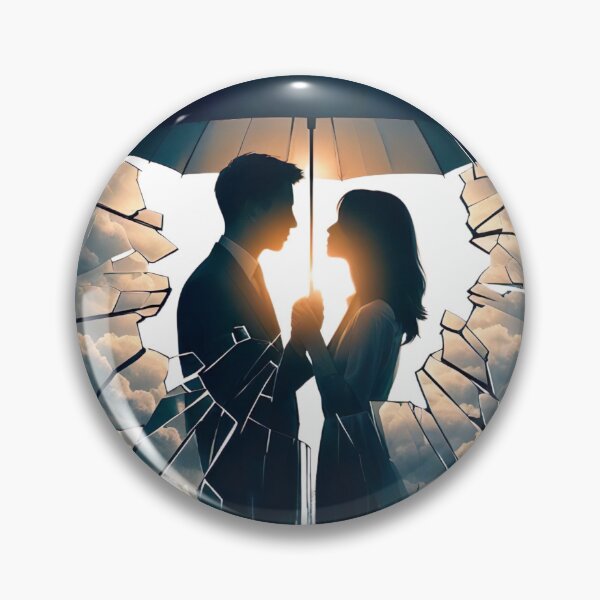 Item preview, "Romantic Umbrella Embrace: Captivating Photo with Broken Mirror Effect" designed and sold by Huycao211.