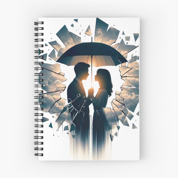 Item preview, "Romantic Umbrella Embrace: Captivating Photo with Broken Mirror Effect" designed and sold by Huycao211.