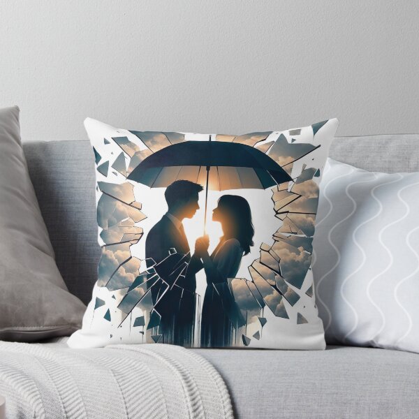 Item preview, "Romantic Umbrella Embrace: Captivating Photo with Broken Mirror Effect" designed and sold by Huycao211.