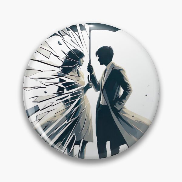 Item preview, "Romantic Umbrella Embrace: Captivating Photo with Broken Mirror Effect" designed and sold by Huycao211.