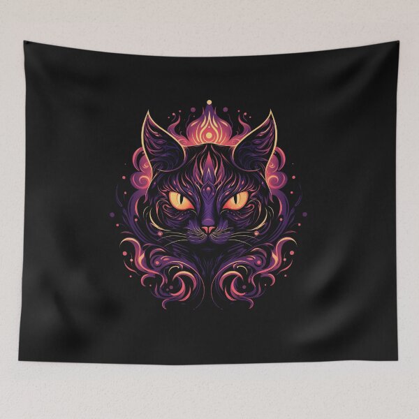 Item preview, American Traditional Gothic Cat Tattoo designed and sold by Goku Creations.