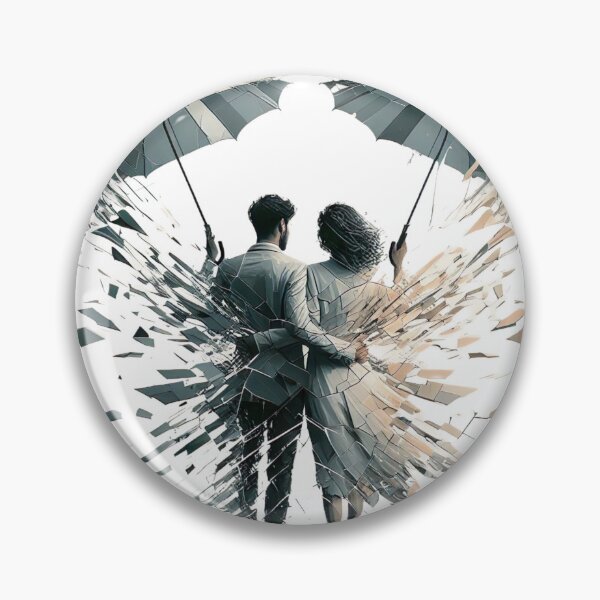 Item preview, "Romantic Umbrella Embrace: Captivating Photo with Broken Mirror Effect" designed and sold by Huycao211.