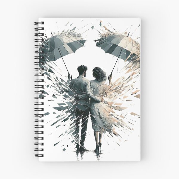 Item preview, "Romantic Umbrella Embrace: Captivating Photo with Broken Mirror Effect" designed and sold by Huycao211.