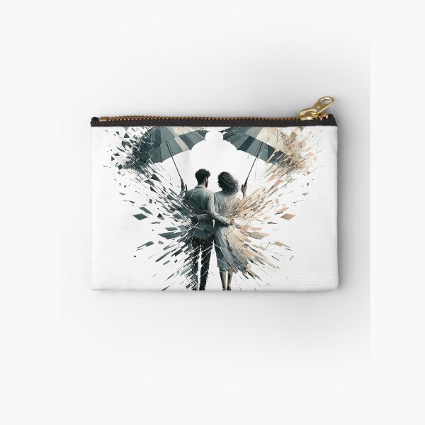 Item preview, "Romantic Umbrella Embrace: Captivating Photo with Broken Mirror Effect" designed and sold by Huycao211.