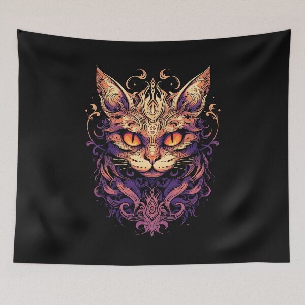 Item preview, American Traditional Cat in a flame Tattoo designed and sold by Goku Creations.