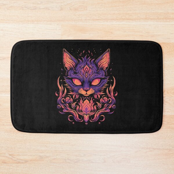 Item preview,  American Traditional Cat in a flame Tattoo designed and sold by Goku Creations.