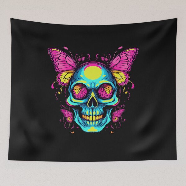 Item preview, Rainbow Butterfly Skull Tattoo designed and sold by Goku Creations.