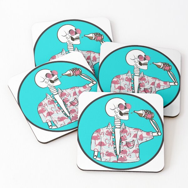 Item preview, Thirsty skeleton on vacation  designed and sold by spookdoodle.co.