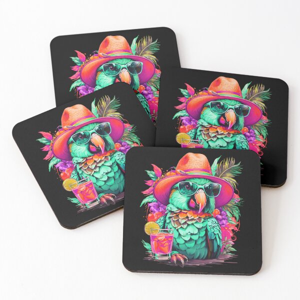 Item preview, Chubby Parrot with Refreshing and Sunglasses: Sunsets, Sips, and a Splash of Sass designed and sold by MindWave THC.