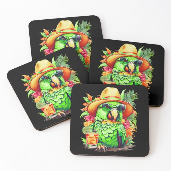 Item preview, Chubby Parrot with Refreshing and Sunglasses: Sunsets, Sips, and a Splash of Sass designed and sold by MindWave THC.