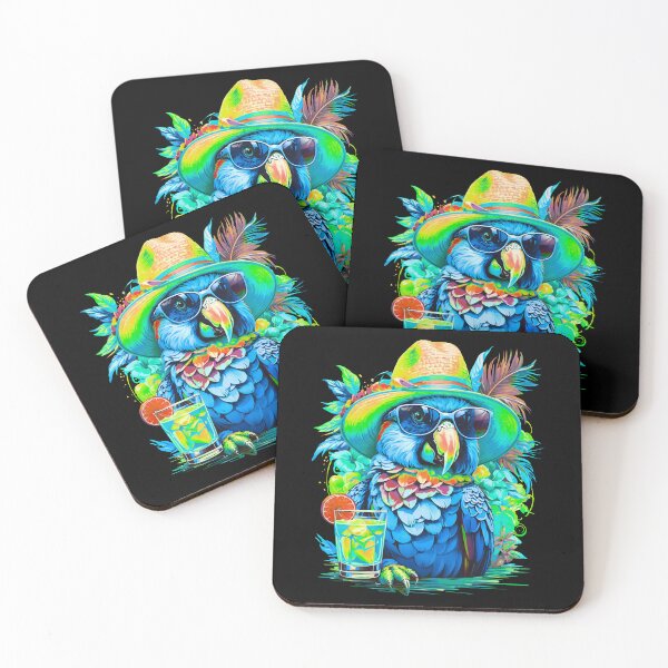 Item preview, Chubby Parrot with Refreshing and Sunglasses: Sunsets, Sips, and a Splash of Sass designed and sold by MindWave THC.