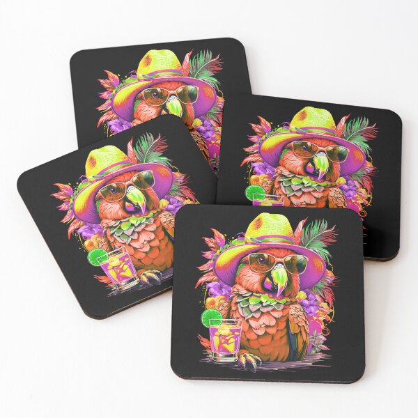 Item preview, Chubby Parrot with Refreshing and Sunglasses: Sunsets, Sips, and a Splash of Sass designed and sold by MindWave THC.