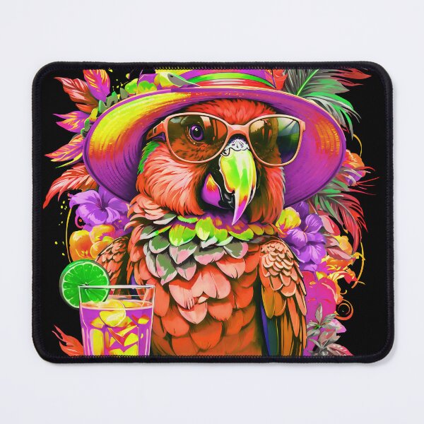 Item preview, Chubby Parrot with Refreshing and Sunglasses: Sunsets, Sips, and a Splash of Sass designed and sold by MindWave THC.