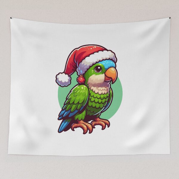 Item preview, Quaker Parrot Merry Christmas designed and sold by MushroomHut.