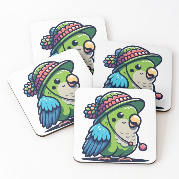 Item preview, Quaker Parrot with Hat designed and sold by MushroomHut.