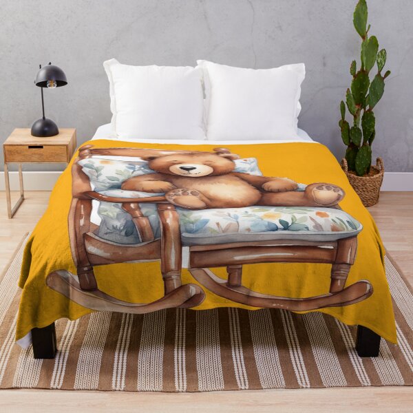 Item preview, Adorable Brown Bear Sleeping on The Rocking Chair designed and sold by Bilisik.