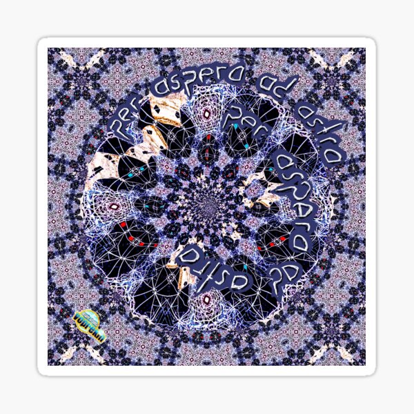 Per aspera ad astra fractal pattern by Linandara Sticker