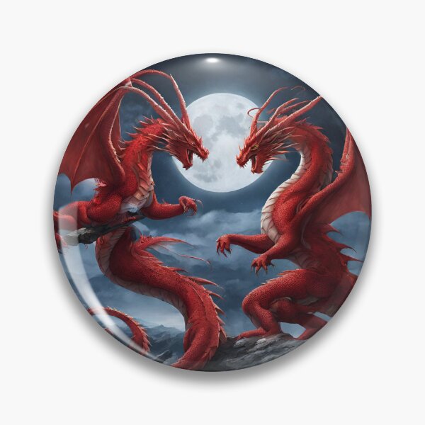 Item preview, Red Dragons Fighting in Moonlight gifts designed and sold by GoodStuff66.