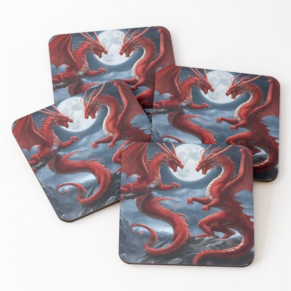 Item preview, Red Dragons Fighting in Moonlight gifts designed and sold by GoodStuff66.