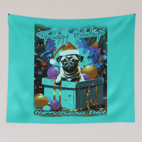 Item preview, Pug HAPPY HOLIDAYS 125 BOXING DAY PUGGY HOLIDAYS designed and sold by RedBluffTraders.