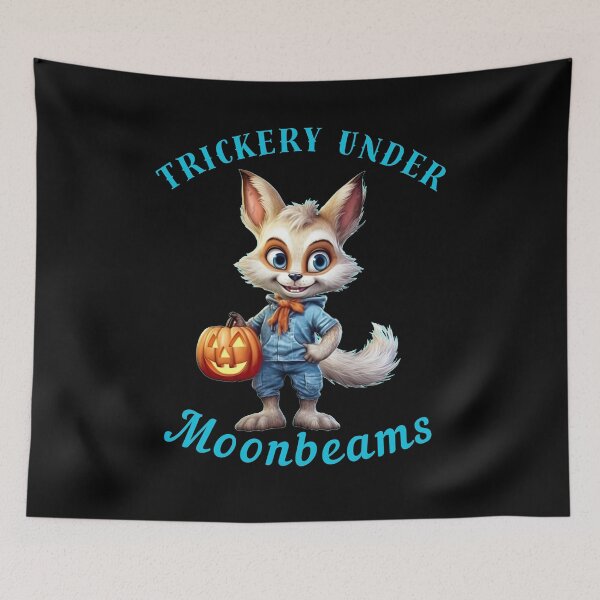 Item preview, Trickery Under Moonbeams. vintage fox designed and sold by FoxVibes.