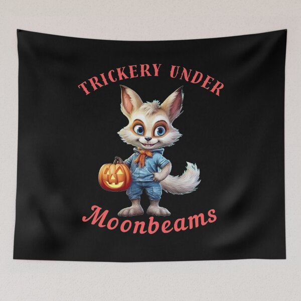 Item preview, Trickery Under Moonbeams. retro fox designed and sold by FoxVibes.