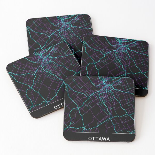 Item preview, Ottawa Canada Named City Map - Neon Fantasy designed and sold by StylishStacks.