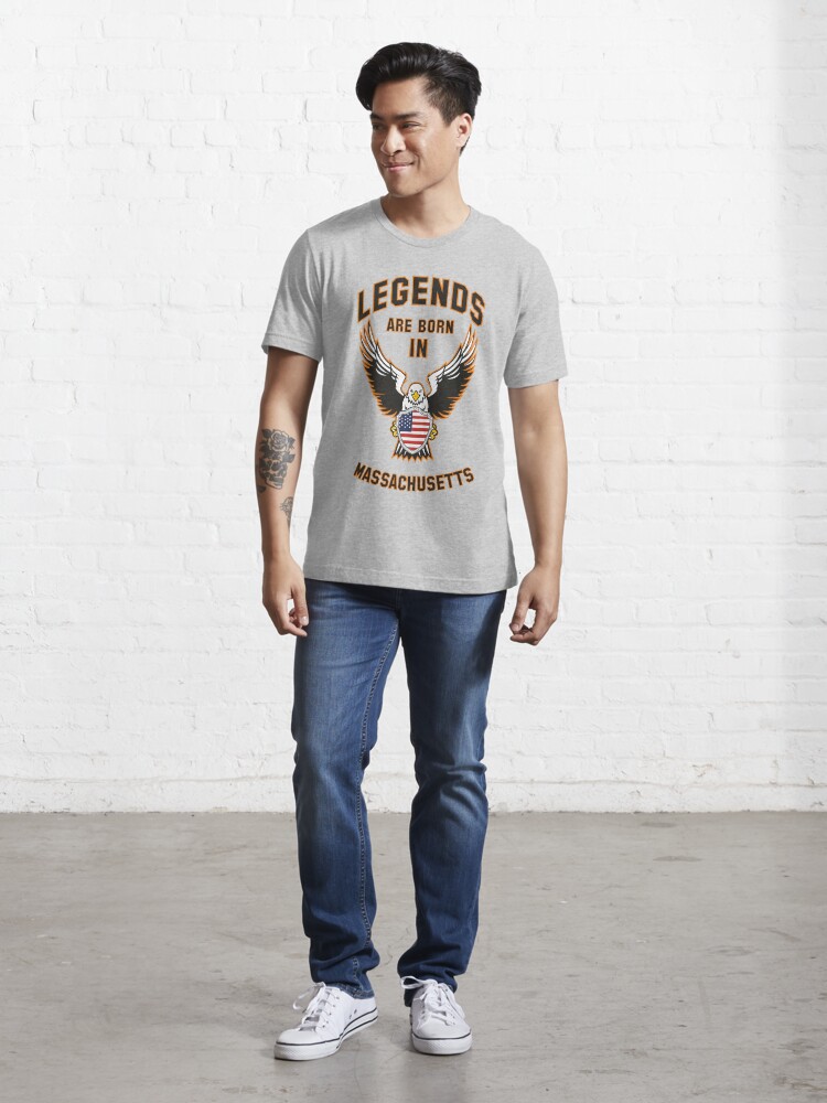 Alternate view of Legends are born in Massachusetts Essential T-Shirt